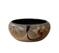 XPSHP25112 indoor plant pot Ceramic Non-porous Flower Pot Chinese Style Home Living Room Phalaenopsis Orchid Daffodil Water Lily Hydroponic Vessel For balcony decoration(Medium)