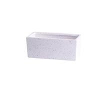 XPSHP25112 indoor plant pot Ceramic Rectangular Planter with Tray Scandinavian Simple Succulent Green Office Desktop Perforated Small Potting Ware For balcony decoration(White,Small)