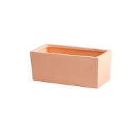 XPSHP25112 indoor plant pot Ceramic Rectangular Planter with Tray Scandinavian Simple Succulent Green Office Desktop Perforated Small Potting Ware For balcony decoration(Orange,Medium)