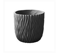 XPSHP25112 indoor plant pot Floor Plant Pots Tree Pattern Solid Color Round Cute Flower Simple Decoration Large Planters Home Living Room Green Cultivation Pot For balcony decoration(Black,Small)