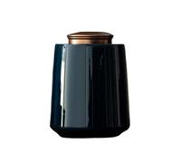 XPSHP25112 tea caddy Ceramic Loose Tea Storage Jar With Double Alloy Sealed Lid Household Coffee Tea Canisters tea storage(Dark Blue)