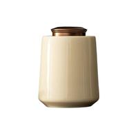 XPSHP25112 tea caddy Ceramic Loose Tea Storage Jar With Double Alloy Sealed Lid Household Coffee Tea Canisters tea storage(Beige)