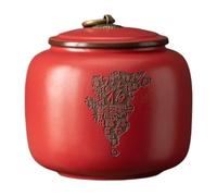 XPSHP25112 tea caddy High-grade Purple Clay Tea Canister With Sealed Lid Household Storage Jar For Coffee, Tea, Sugar, Candy tea storage(Red,Large)