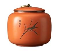 XPSHP25112 tea caddy High-grade Purple Clay Tea Canister With Sealed Lid Household Storage Jar For Coffee, Tea, Sugar, Candy tea storage(Orange,Large)