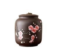 XPSHP25112 tea caddy Large Retro Purple Clay Tea Canister With Lid Creative Plum Blossom Sealing Jar For Tea, Coffee, Nuts, Herb tea storage
