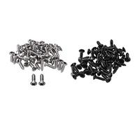Xptieeck 100 Pcs Guitar Bass Screws Parts for Scratchplates Pickguard, 50 Pcs Silver & 50 Pcs Black