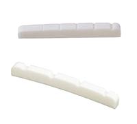Xptieeck 1Pc Modern and Vintage Electric Guitar Six String Nut Cattle Bone Slotted M01941 & Slotted Curved Bone Bass Nut