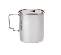 Xptieeck Camping Mug Titanium Cup Tourist Tableware Picnic Utensils Outdoor Kitchen Equipment Travel Cooking Set Cookware,750ML