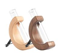 Xptieeck Car Vase Vent Clip, 2PCS Car Flower Vase, Wooden Car Flower Vase Vent Clip, Car Flower Vase for Car Air Vent Ornament Easy Install Easy to Use