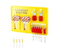 Xptieeck Lockout Tagout Station,6 Pcs Padlock, Lockout Station, 2 Pcs Hasp,32 Pcs Tags 20 Pcs Zip Ties,for Electric Power