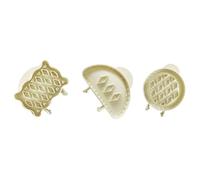 Xptieeck Mini Hand Pie Mold Set ABS Plastic Dough Mold Half Circle, Circle, Rectangle White