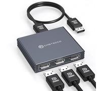 XPTSFDU DisplayPort Splitter 3 Monitors 4K60Hz DP Splitter Extended Display 1 in 3 Out DisplayPort to Triple DP for PC Monitor (Mac OS Does Not Support MST Display Port Cable Not Included)