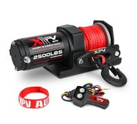 XPV AUTO 2500lbs Electric Winch 12V Synthetic Rope Nylon Towing Winches for ATV UTV Boat Trailer