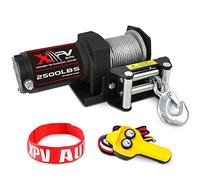XPV AUTO 2500lbs Electric Winch 12V Waterproof Steel Cable with Wired Remote Control & Mounting Plate ATV UTV Towing Trailer Winch Off-Road