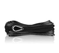 XPV SK75 1/4" x 50‘ Dyneema Synthetic Winch Rope Cable with Black Protecting Sleeve for SUV ATV UTV Vehicle Boat Car （10000LBS）(Black)