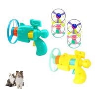 Xpwghap 2pcs Cat Fetch Toy,Cat Fetch Toy Launcher With Colorful Flying Propellers Set,2 Transmitter And 8 Colorful Flying Chase Disks For Interaction, Training, Hunting(A)
