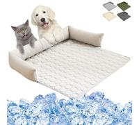 Xpwghap Heatrelief Cooling Dog Bed,Self Cool Dog Sofa Mat with Ice Silk Fabric,Machine Washable,Reduce Stress Due To High Temperatures,Suitable of Cats and Dogs-B||90 * 90cm