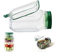 Xpwghap salad pod jar,vertical layering salad pod built-in bowl,to-go with built-in bowl,mason jar side open with leak- proof sauce,containers plastic interval,keep fresh-A