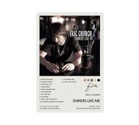 XPWZUDWOE Eric Church Sinners Like Me Album Cover Canvas Poster Bedroom Decor Landscape Office Room Decor Gift 20x30inch(50x75cm)