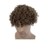 XPYGF565 Men's Toupee Toupee for Men Small Curly Human Hair Replacement System Hairpieces Soft Full Swiss Lace 8 x10 Base(4#)
