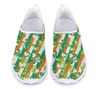 Xpyiqun Christmas Sneakers Slip On Shoes for Women Tennis Shoe Xmas Trainers Footwear, St Patricks Day Ireland Flag Heart, 6 UK