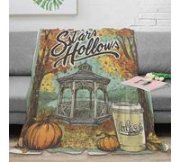 XPZABCDEG 3D Printed Autumn Countryside Blanket Microfiber Cozy Pumpkin Home Decor Throw Blanket for Sofa Bedroom 40x50inch(100x130cm)