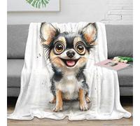 XPZABCDEG 3D Printed Cartoon Chihuahua Blanket Microfiber Home Decor Dog Pattern Sofa Throw Blanket for Adults Teens 40x50inch(100x130cm)