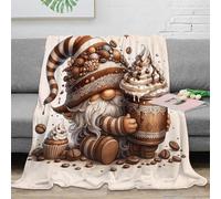 XPZABCDEG 3D Printed Cartoon Gnome Blanket Microfiber Home Decor Chocolate Throw Blanket Cozy Soft for Sofa Bedroom 40x50inch(100x130cm)