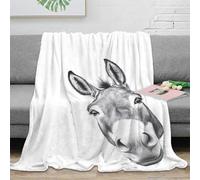 XPZABCDEG 3D Printed Funny Donkey Microfiber Blanket for Adults Sofa Bed Home Decor Animal Print Throw Blanket 40x50inch(100x130cm)