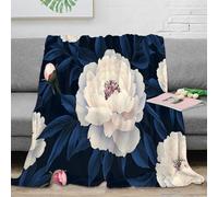 XPZABCDEG 3D Printed Peony Floral Blanket Microfiber Decorative Flower Throw Blanket for Adults Sofa Bedroom Home Gift 40x50inch(100x130cm)