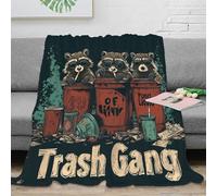 XPZABCDEG 3D Printed Raccoon Cartoon Blanket Microfiber Sofa Decor Raccoon Print Throw Blanket for Adults Teens Bedroom 40x50inch(100x130cm)