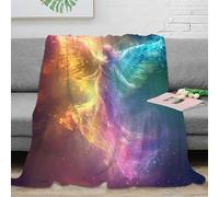 XPZABCDEG 3D Printed Rainbow Angel Blanket Microfiber Cozy Home Decor Ethereal Throw Blanket Soft for Sofa Bedroom 40x50inch(100x130cm)