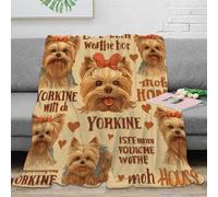 XPZABCDEG Adorable Pet Style 3D Printed Yorkshire Terrier Blanket Microfiber Home Decor Yorkshire Throw Blanket Sofa Bed Use 40x50inch(100x130cm)