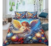 XPZABCDEG Angel Wings 3D Quilt Cover Set Premium Microfiber Festive Figure 3 Piece Bedding with Pillowcases Easy Care Home Decor Single（135x200cm）