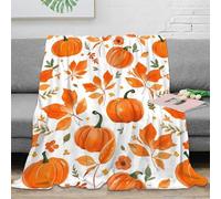 XPZABCDEG Autumn Pumpkin 3D Printed Blanket Microfiber Home Decor Cozy Pumpkin Throw Blanket for Adults Sofa Bedroom 40x50inch(100x130cm)