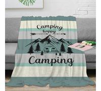 XPZABCDEG Camping Style 3D Printed Microfiber Blanket for Adults Teens Home Decor Mountain RV Throw Blanket Soft Cozy All Season 40x50inch(100x130cm)