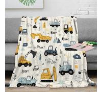 XPZABCDEG Cute Construction Vehicle 3D Printed Blanket Microfiber Home Decor Digger Truck Throw Blanket for Adults Sofa Bedroom 40x50inch(100x130cm)