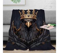 XPZABCDEG Deluxe 3D Printed Crown Eagle Blanket Microfiber Soft Throw Blanket for Adults Sofa Bed Home Decor 40x50inch(100x130cm)