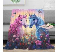 XPZABCDEG Dreamy 3D Printed Unicorn Blanket Microfiber Home Decor Unicorn Throw Blanket for Sofa Bedroom Adult Kids 40x50inch(100x130cm)