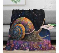 XPZABCDEG Fantasy Colorful Snail 3D Printed Blanket Microfiber Sofa Decor Snail Pattern Throw Blanket for Adults Bedroom 40x50inch(100x130cm)