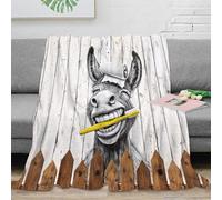 XPZABCDEG Funny Animal 3D Printed Blanket Microfiber Home Decor Donkey Throw Blanket for Adults Sofa Bedroom 40x50inch(100x130cm)