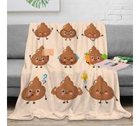 XPZABCDEG Funny Style 3D Printed Cartoon Blanket Microfiber Sofa Decor Cute Poop Throw Blanket for Adult Youth Bedroom All Seasons 40x50inch(100x130cm)