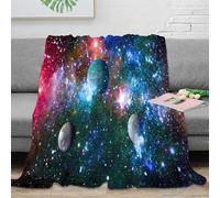 XPZABCDEG Galaxy Space 3D Printed Blanket Microfiber Home Decor Astronomy Throw Blanket Soft Warm for Adults Sofa Bedroom 40x50inch(100x130cm)