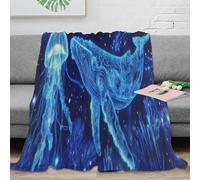 XPZABCDEG Glowing Ocean 3D Printed Whale Blanket Microfiber Home Decor Jellyfish Throw Blanket for Sofa Bedroom 40x50inch(100x130cm)
