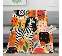 XPZABCDEG Modern Pop Zebra 3D Printed Blanket Microfiber Home Decor Zebra Throw Blanket Soft Cozy for Sofa Bedroom 40x50inch(100x130cm)