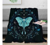 XPZABCDEG Mystic Blue 3D Printed Butterfly Blanket Microfiber Home Decor Insect Art Throw Blanket Soft Warm for Sofa Bedroom 40x50inch(100x130cm)