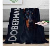 XPZABCDEG Realistic Animal 3D Printed Microfiber Doberman Blanket Home Decor Soft Dog Throw Blanket for Sofa Bedroom Adult 40x50inch(100x130cm)