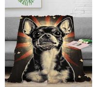 XPZABCDEG Trendy 3D Printed Chihuahua Dog Blanket Microfiber Sofa Decor Pet Throw Blanket Soft Warm for Home Bedroom 40x50inch(100x130cm)