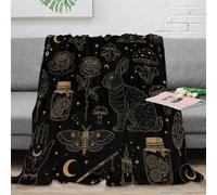 XPZABCDEG Vintage Mystical Pattern 3D Printed Blanket Microfiber Home Decor Witchy Magical Throw Blanket for Sofa Bed Use 40x50inch(100x130cm)
