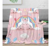 XPZABCDEG Whimsical Rainbow Unicorn 3D Printed Blanket Microfiber Sofa Decor Unicorn Throw Blanket Cozy for Adults Teens 40x50inch(100x130cm)